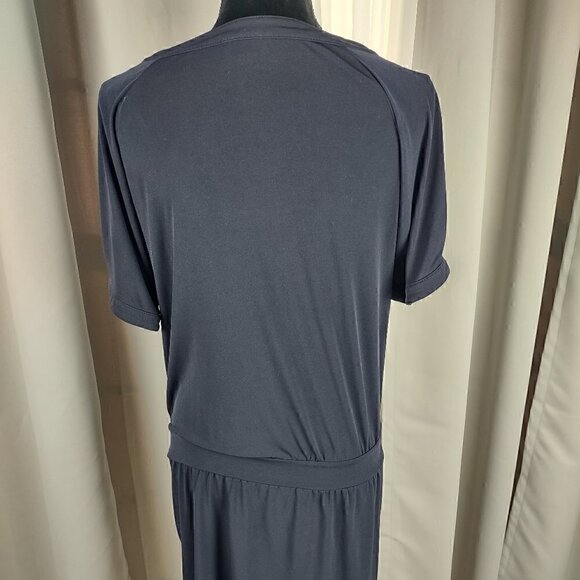 Loft Ann Taylor Navy Cowl Pleated Dress With Pockets Size Small - Picture 5 of 14